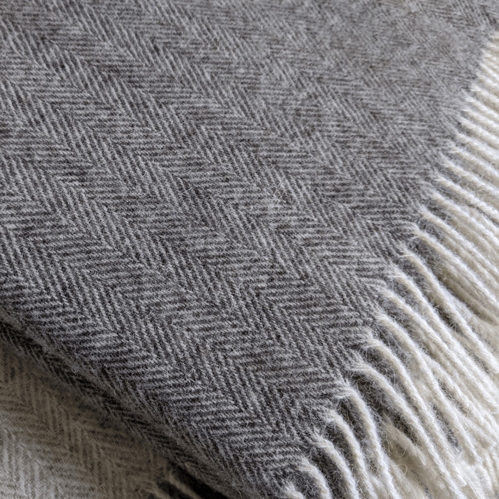 Woven herringbone blanket – Ascog Wool at Ascog Farm – Isle of Bute